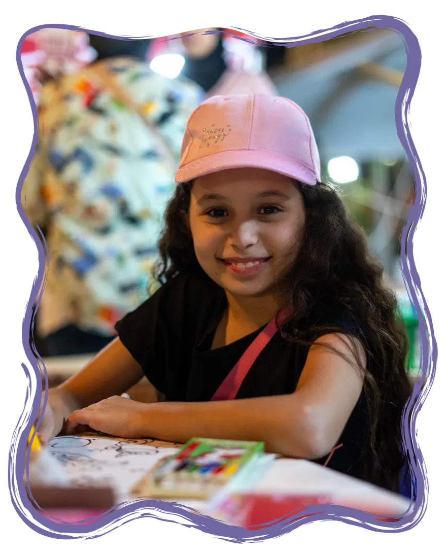 A girl enjoying a craft activity